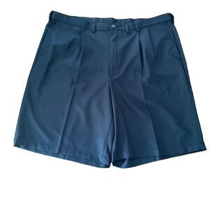 Cool 18 Pro Mens Pleat Front Performance Golf Shorts Navy Blue Sz 46